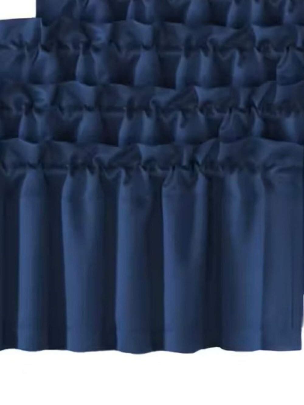 Valance Window Topper 3 Rectangular Panels Solid Blue 100% Polyester Home Decor